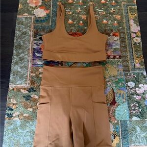 JustFab Camel short Leggings and Top Set